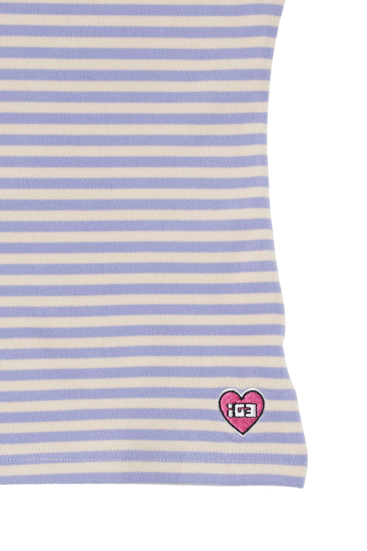 Milk Stripe Fleece Top Lavender