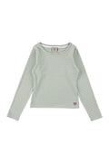 Milk Stripe Top Fleece Mint