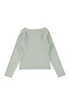 Milk Stripe Top Fleece Mint