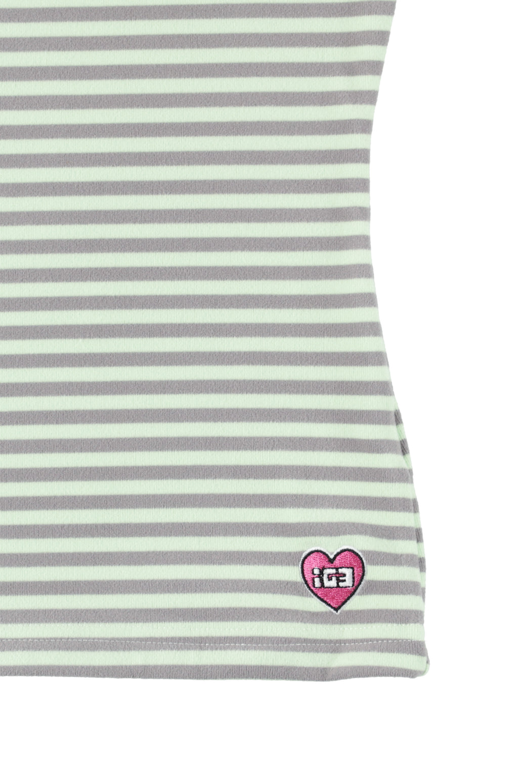 Milk Stripe Top Fleece Mint