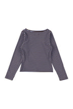Milk Stripe Top Fleece Blackberry