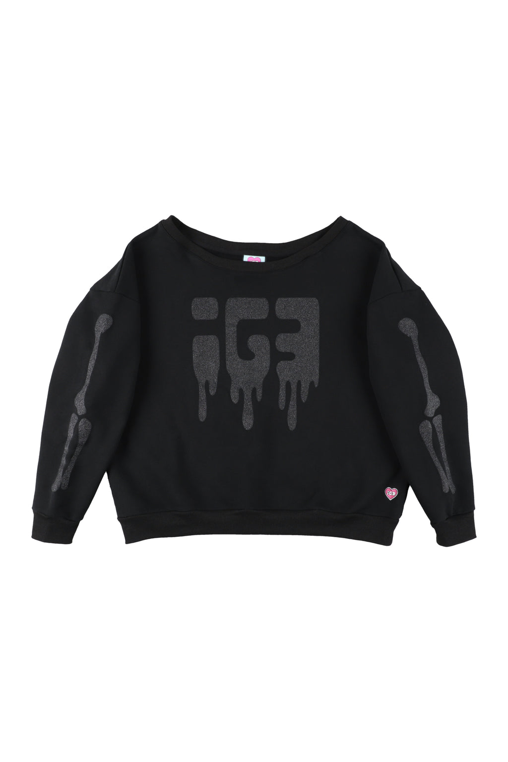 Bone Melt Off Shoulder Sweatshirt Black