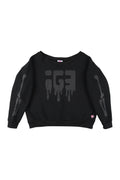 Bone Melt Off Shoulder Sweatshirt Black