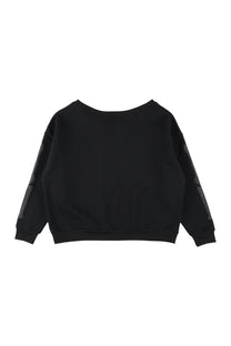 Bone Melt Off Shoulder Sweatshirt Black