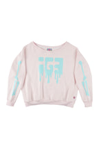 Bone Melt Off Shoulder Sweatshirt Pink
