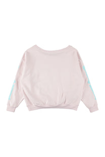 Bone Melt Off Shoulder Sweatshirt Pink