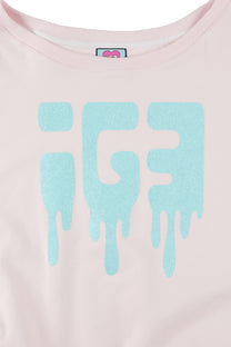 Bone Melt Off Shoulder Sweatshirt Pink