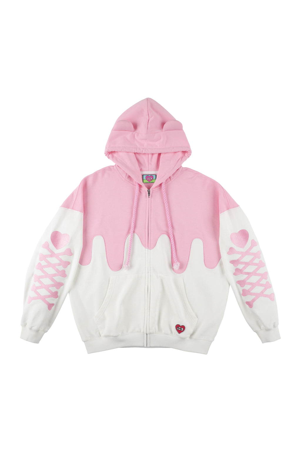 Melt Cream Bear Zip Hoodie