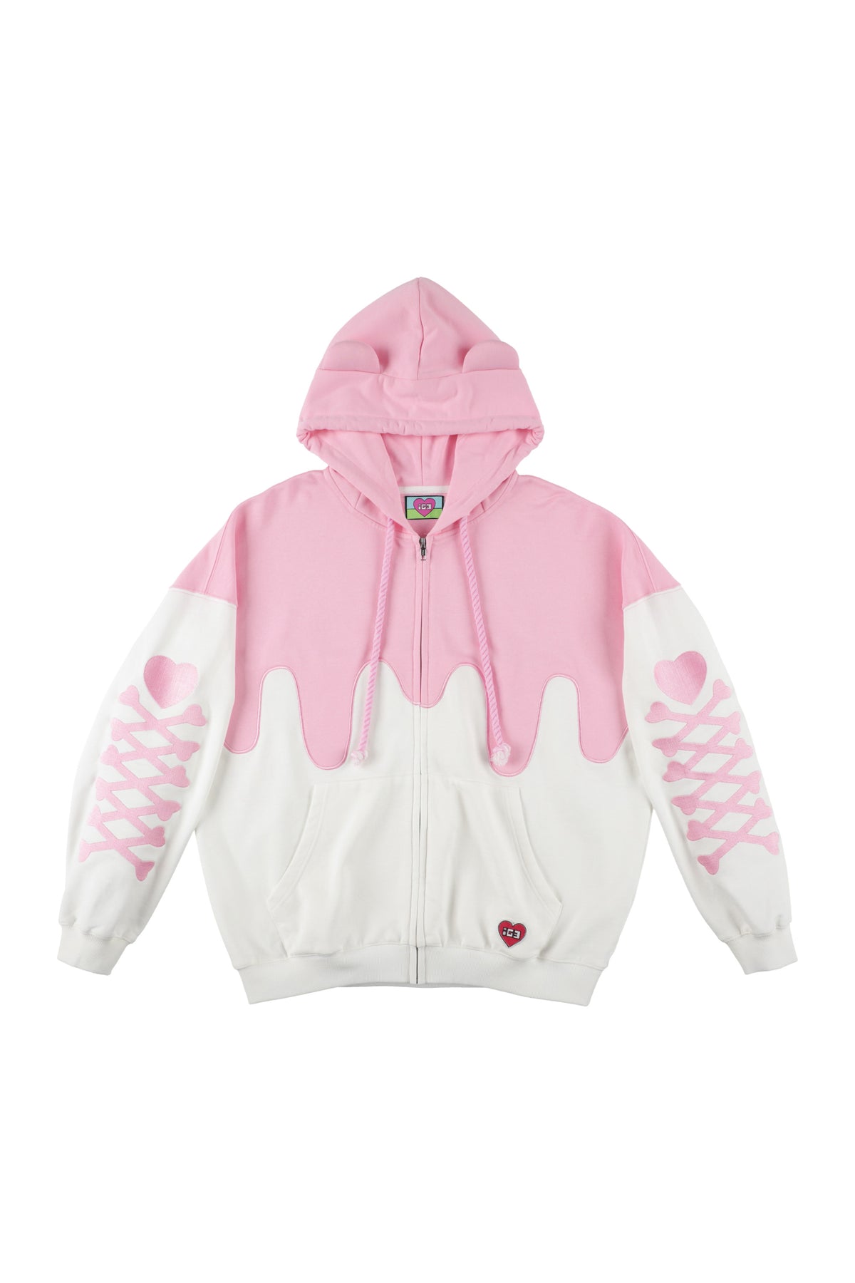 Melt Cream Bear Zip Hoodie