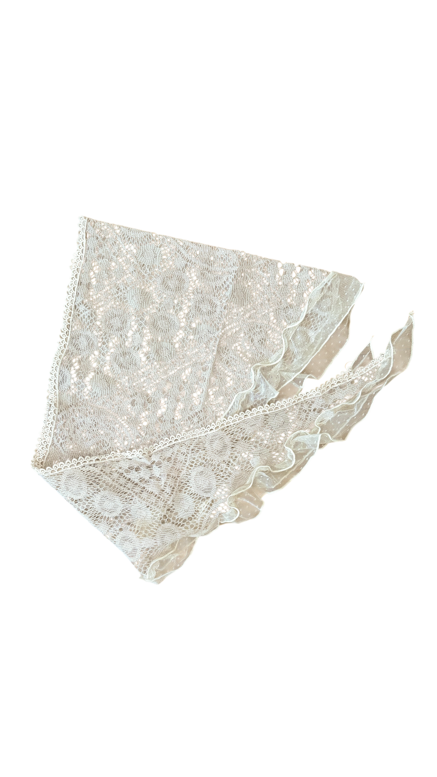 Lace frill scarf (ivory)