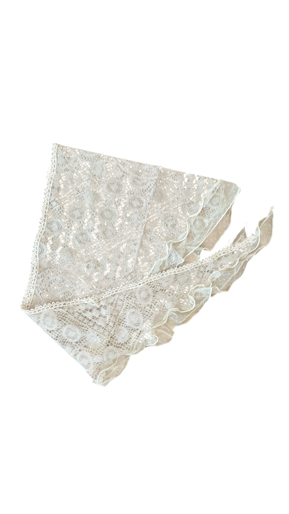 Lace frill scarf (ivory)