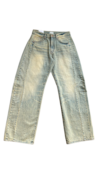 Moon side seam washed denim