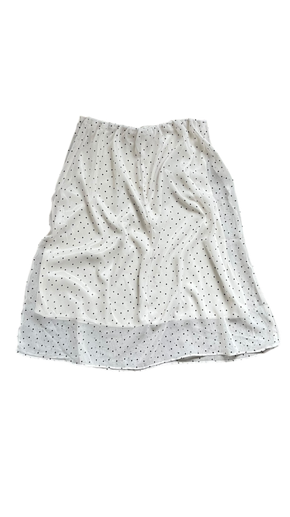 Dot chiffon midi skirt (ivory)