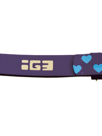 Love Studded Leather Belt (Purple)