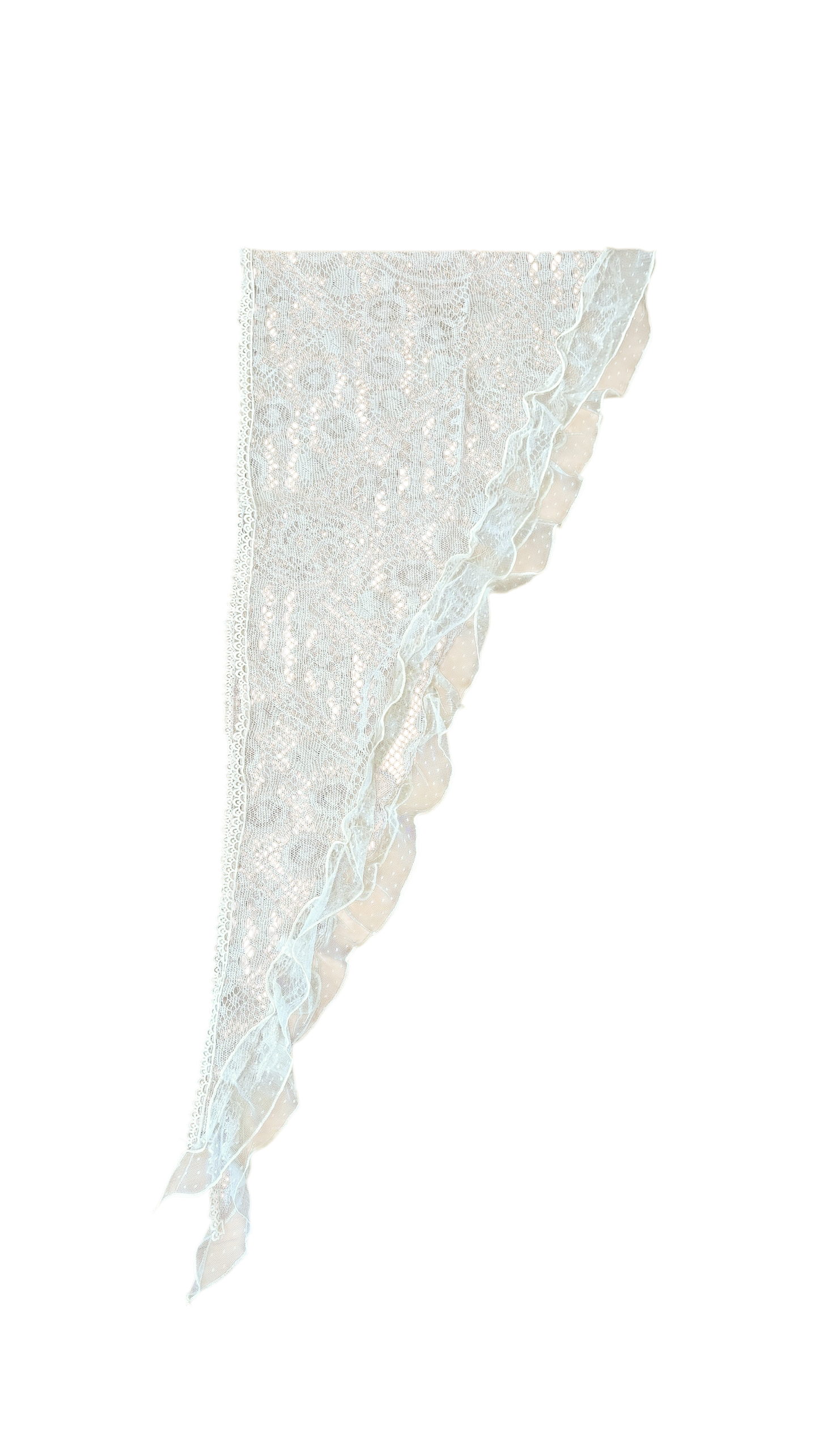 Lace frill scarf (ivory)