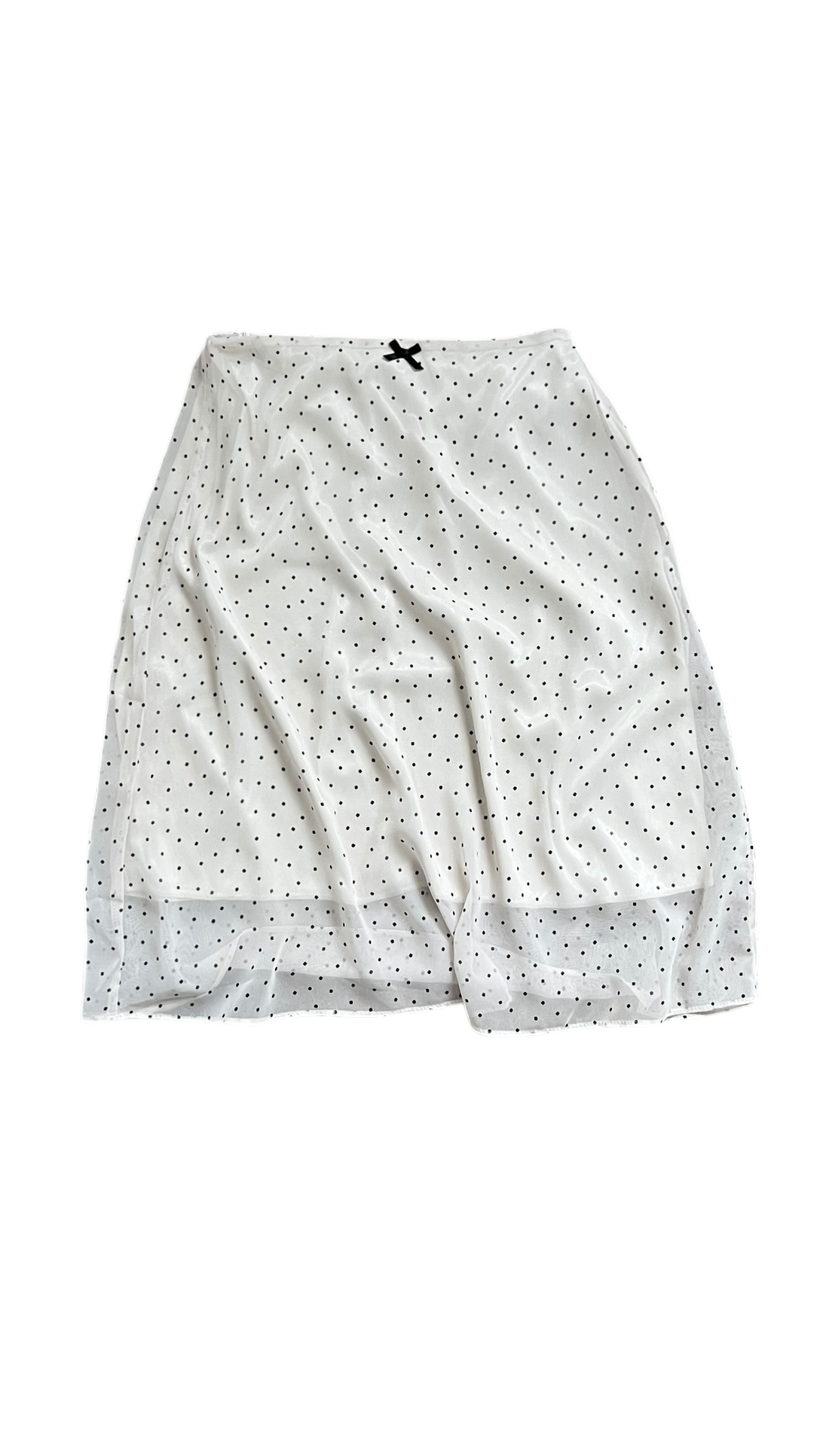 Dot chiffon midi skirt (ivory)