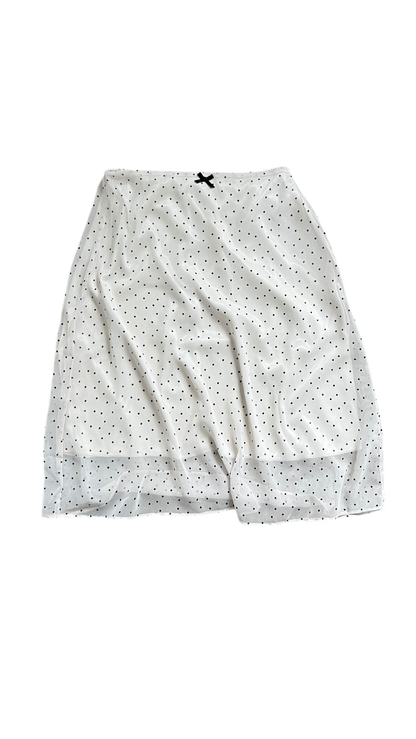 Dot chiffon midi skirt (ivory)