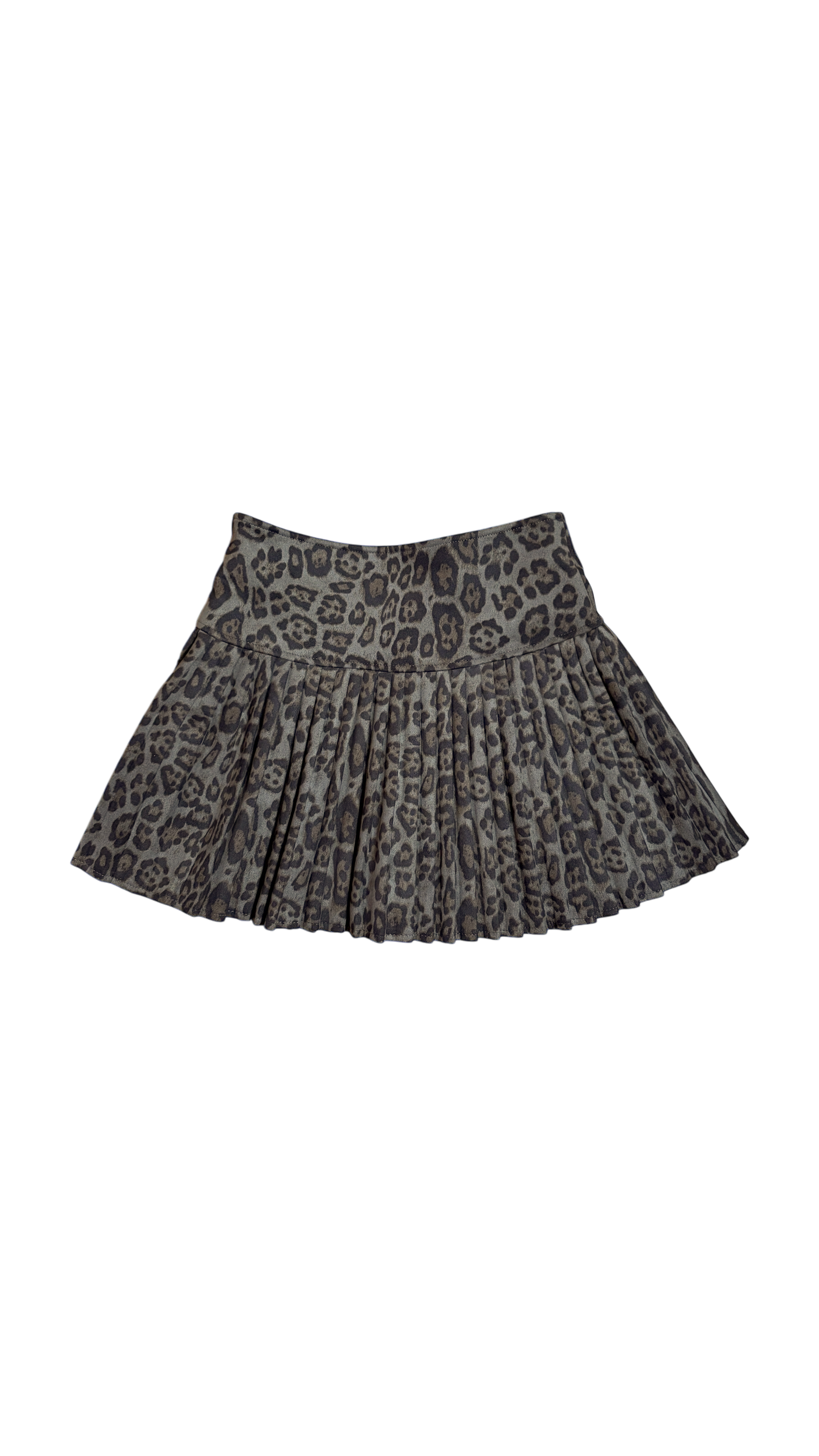 Leopard pleated skirt