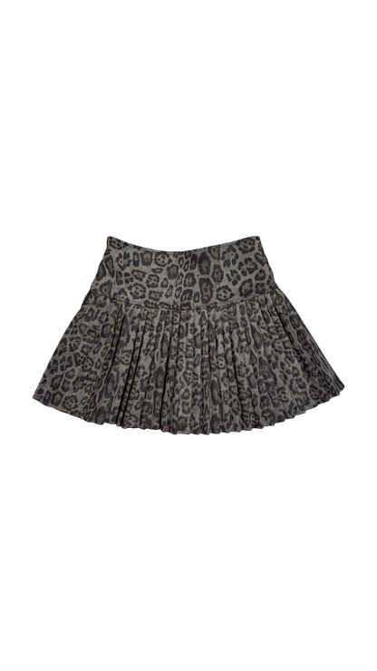 Leopard pleated skirt