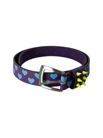 Love Studded Leather Belt (Purple)