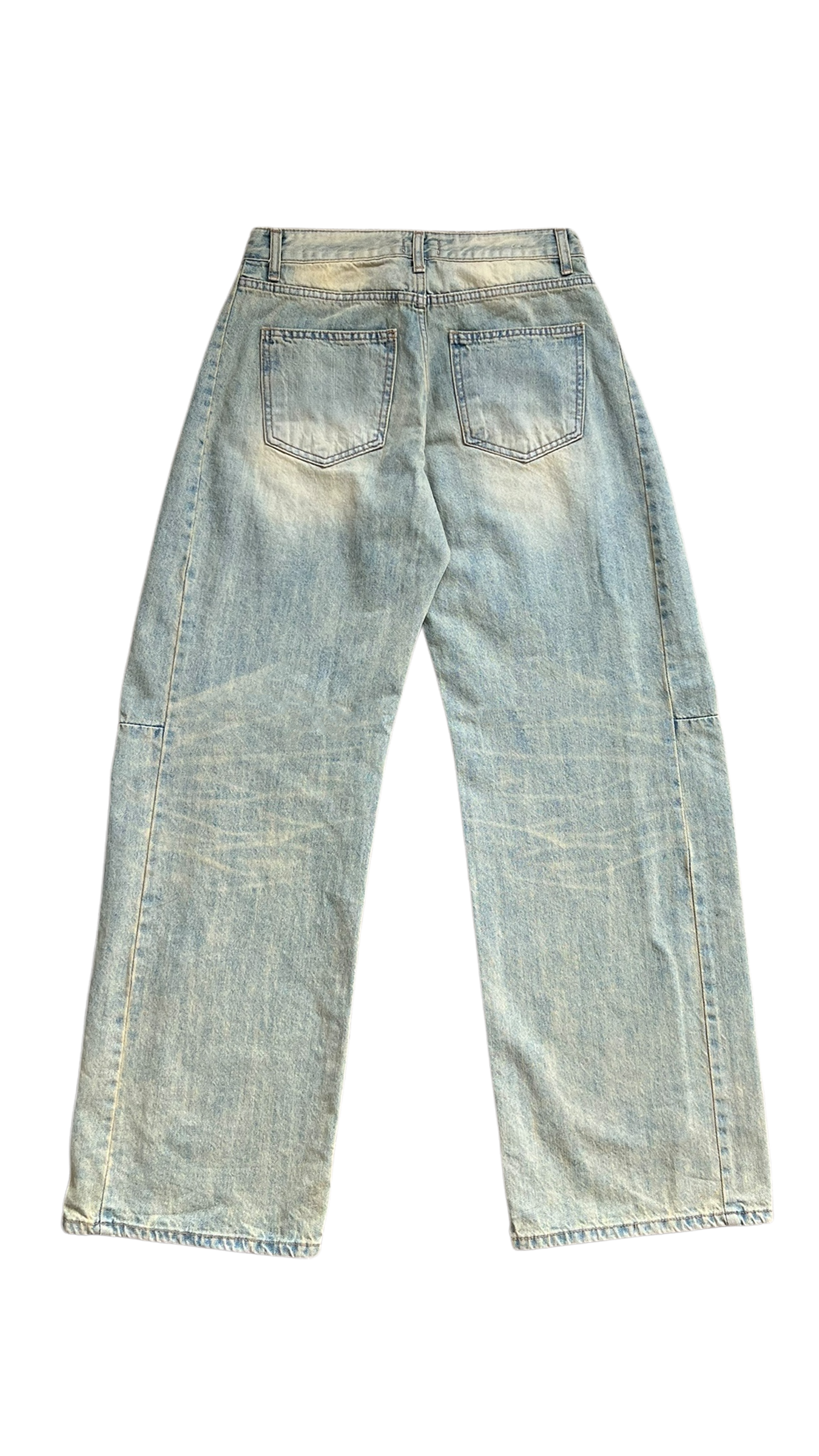 Moon side seam washed denim