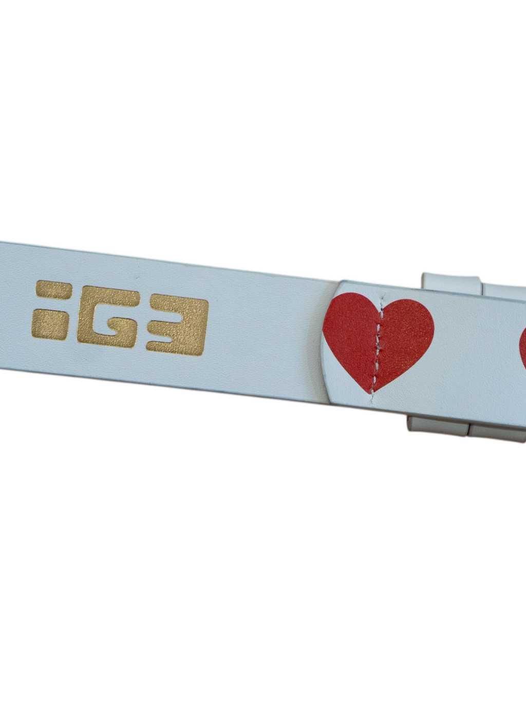 Love Studded Leather Belt (White)