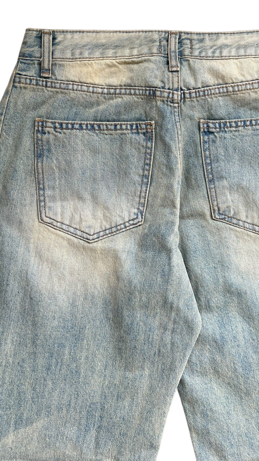 Moon side seam washed denim