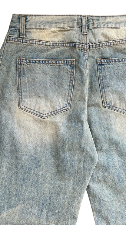 Moon side seam washed denim