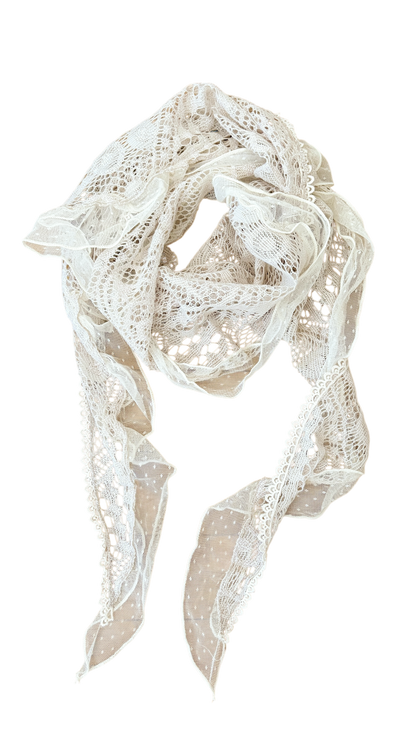 Lace frill scarf (ivory)