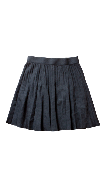 Knit pleated skirt (black)