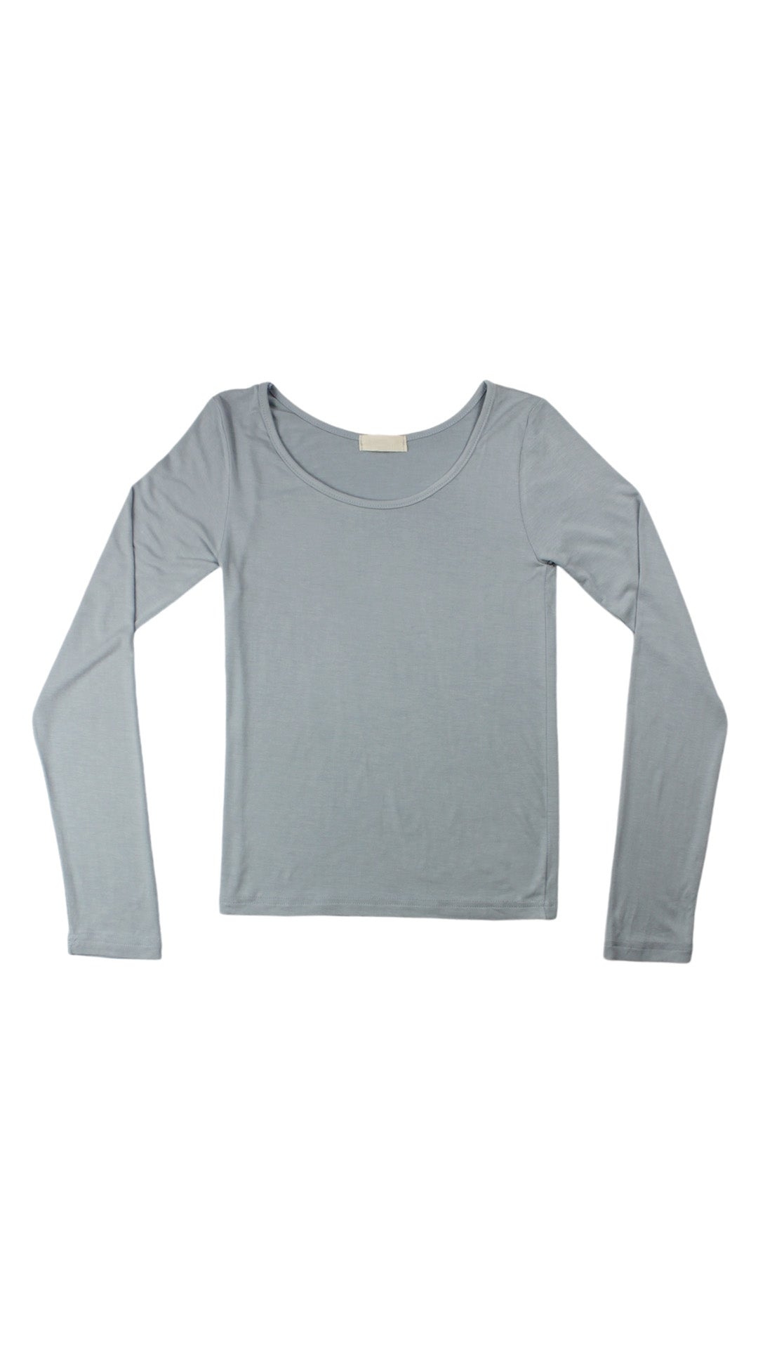 Basic u-neck L/S tee (gray)