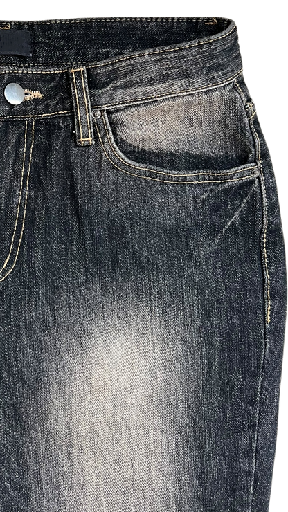 Modish snap bootcut jeans