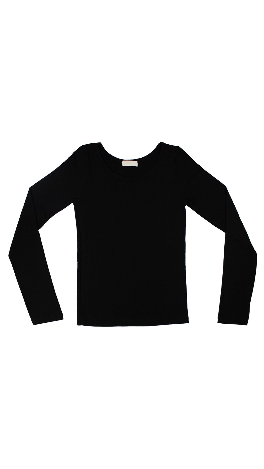 Basic u-neck L/S tee (black)