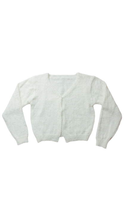 Angora knit cardigan (ivory)