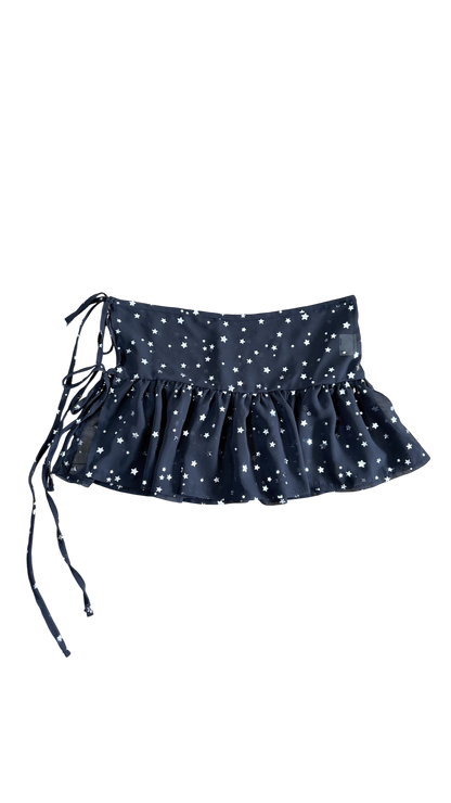 Shiny star layered skirt (black)