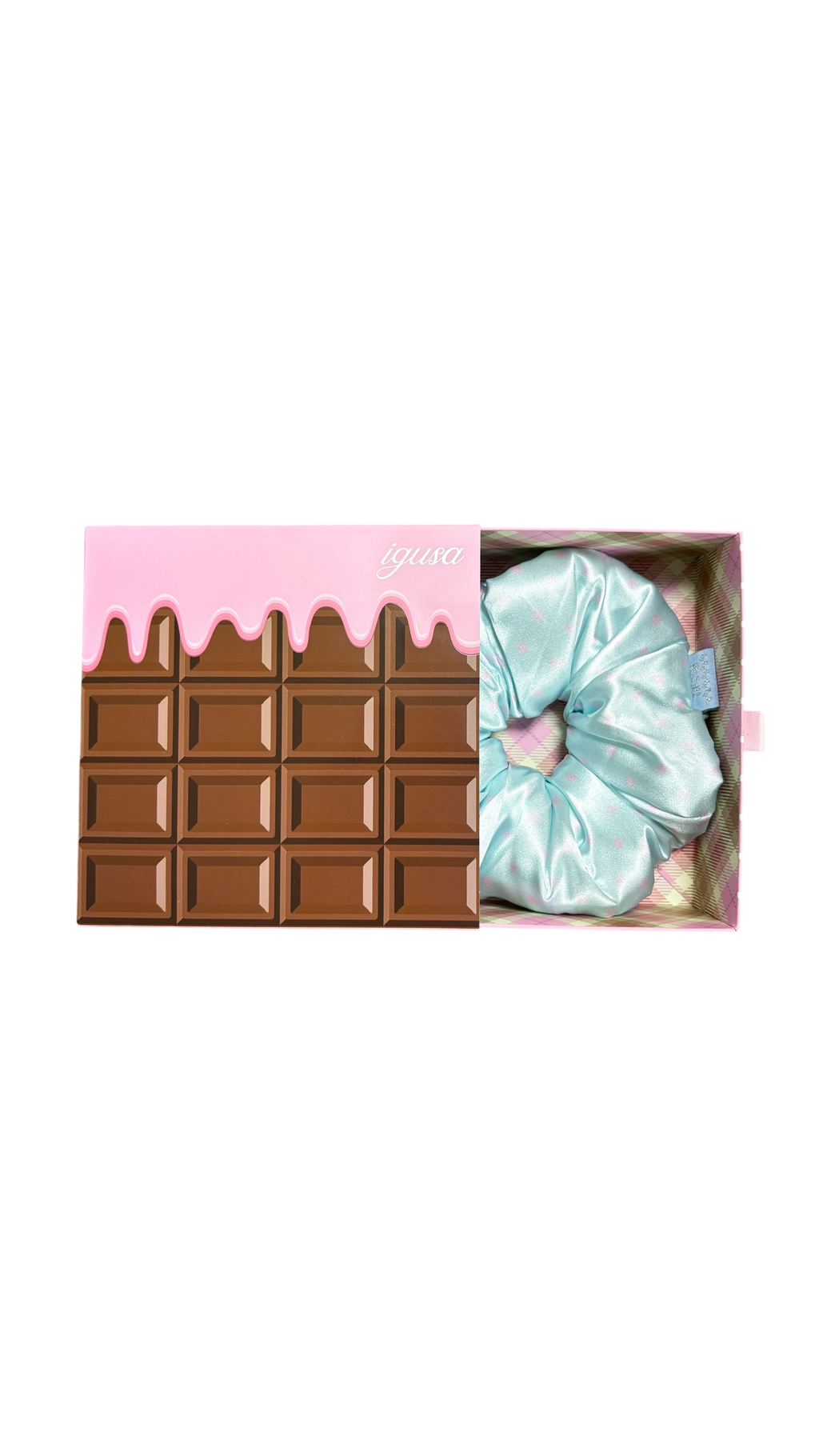 193 Pillow scrunchie (sky blue dot)