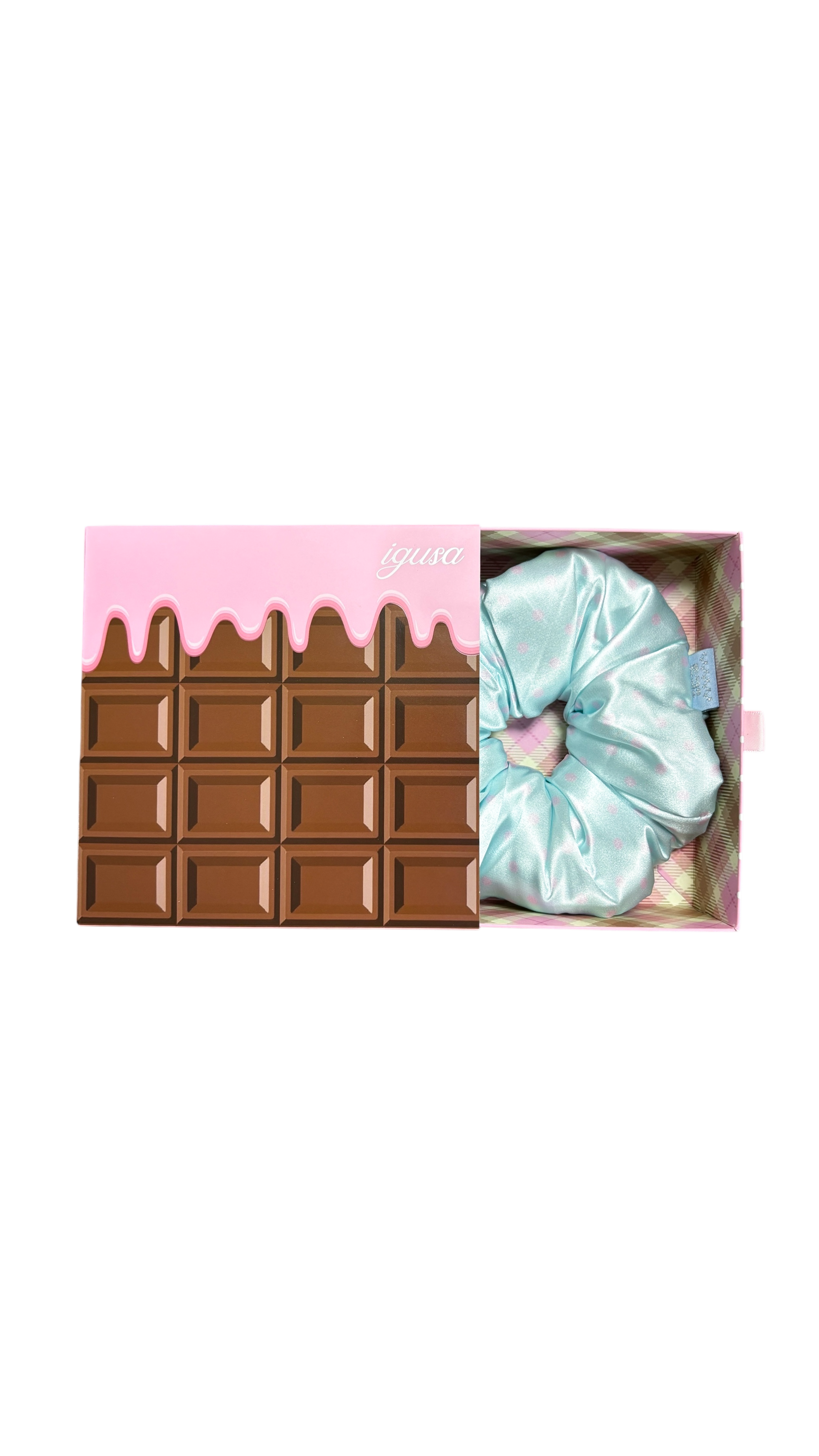 193 Pillow scrunchie (sky blue dot)