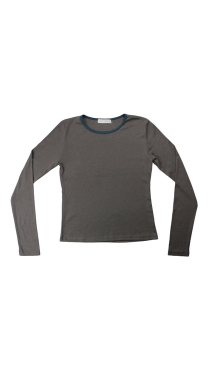 Basic linger L/S tee (charcoal)