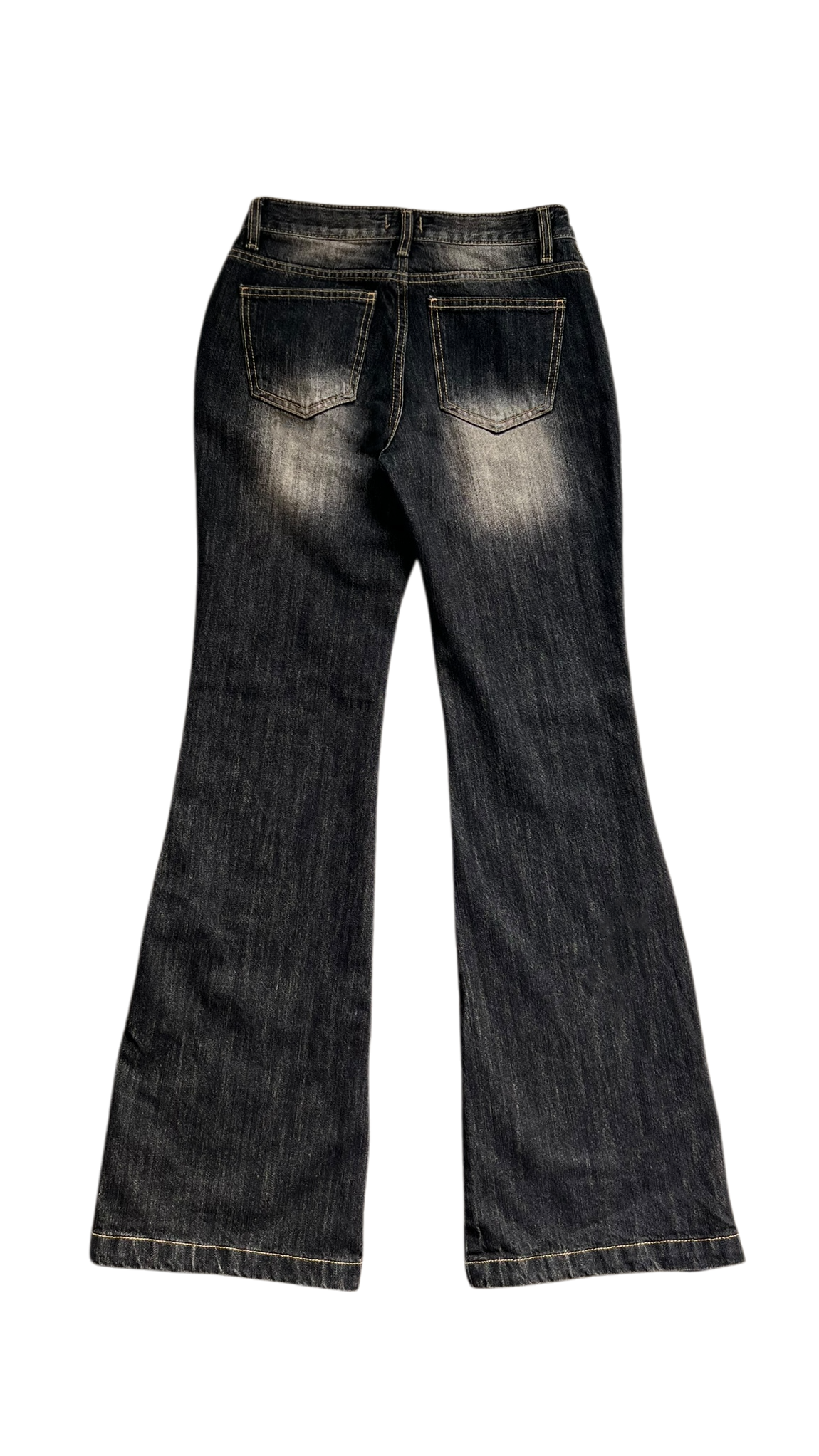 Modish snap bootcut jeans