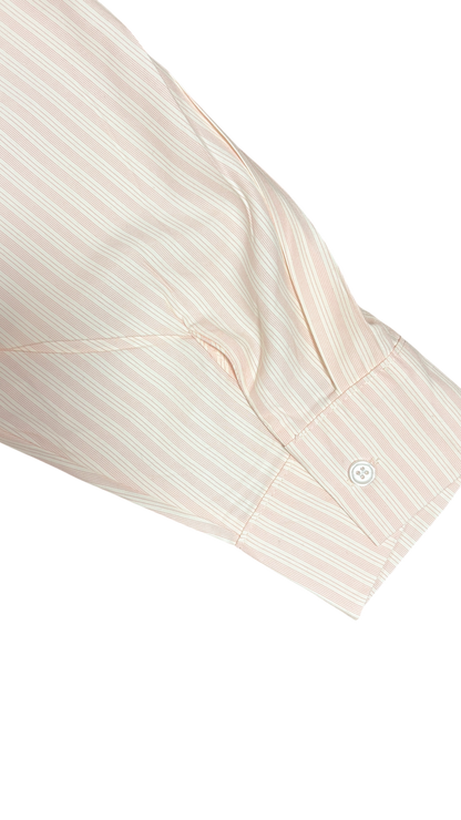 Peach stripe poplin shirt