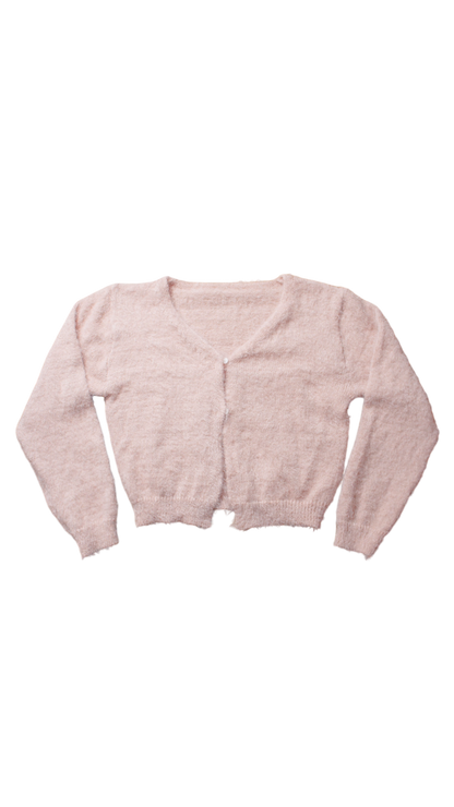 Angora knit cardigan (pink)