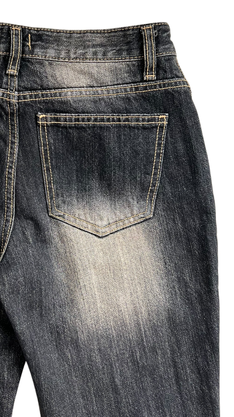 Modish snap bootcut jeans