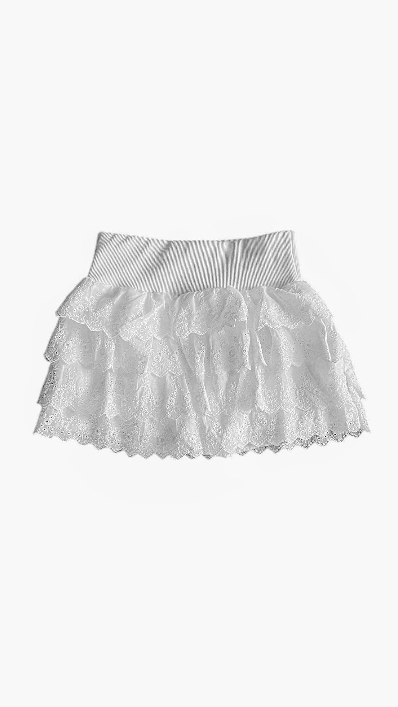 Cottage lace frill skirt (white)