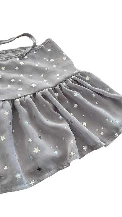 Shiny star layered skirt (gray)