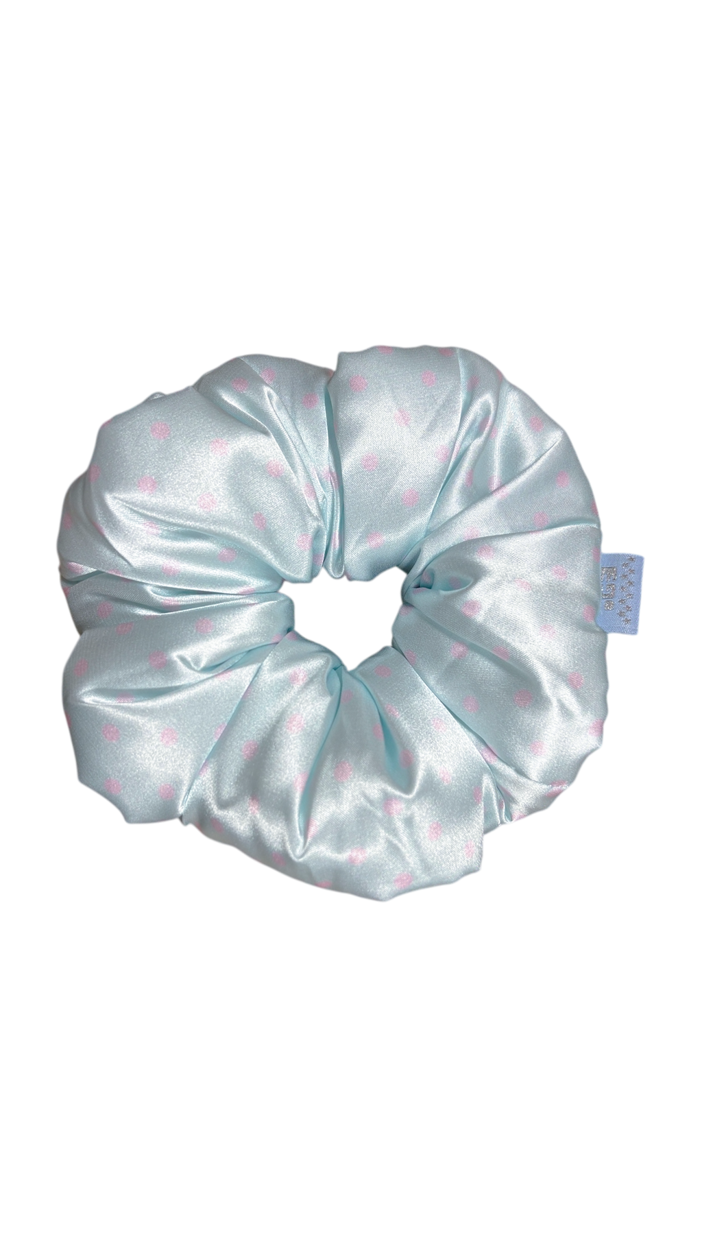 193 Pillow scrunchie (sky blue dot)