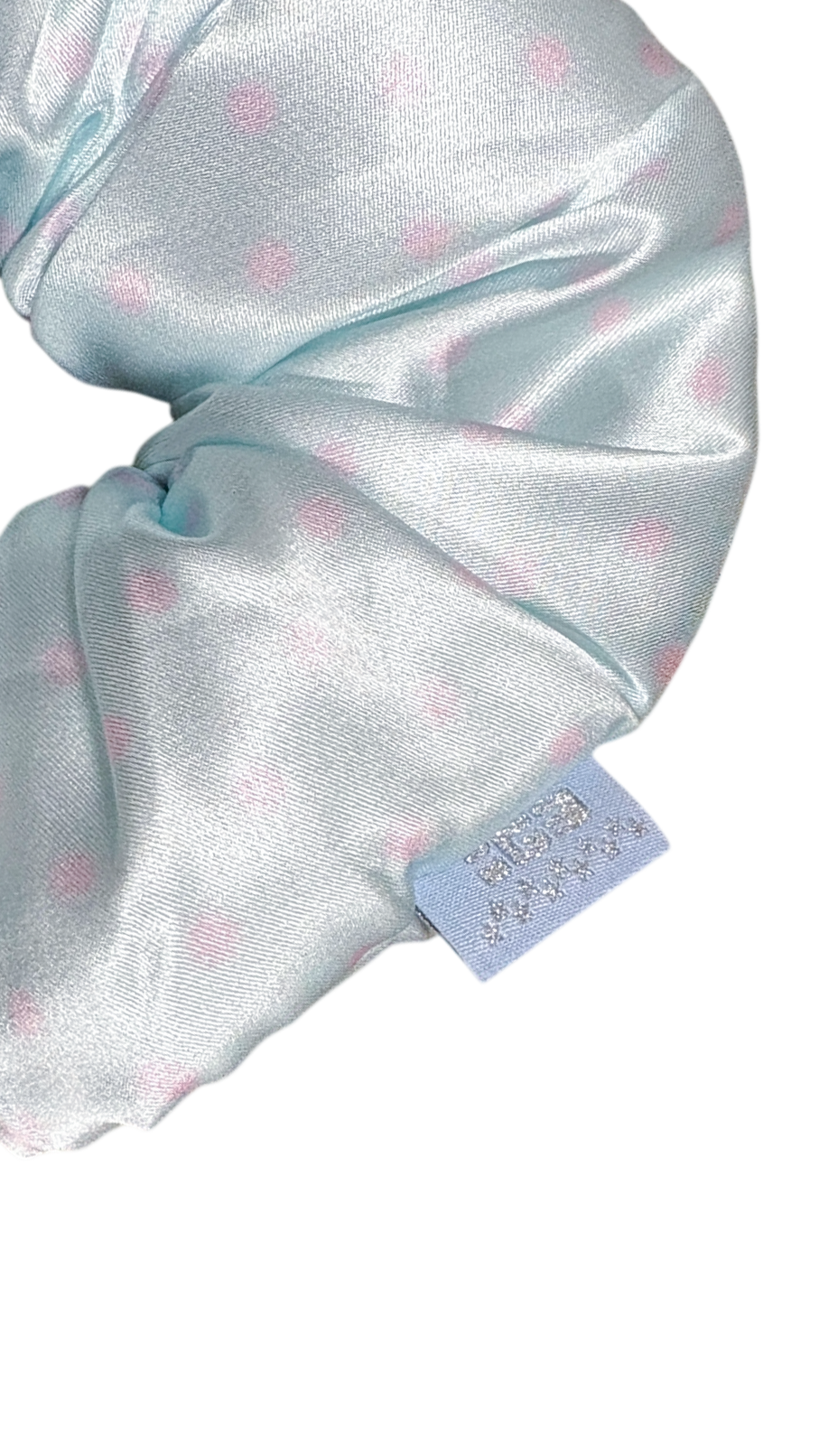 193 Pillow scrunchie (sky blue dot)