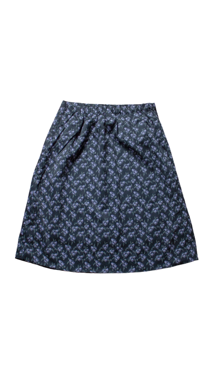 Flower midi skirt (black)