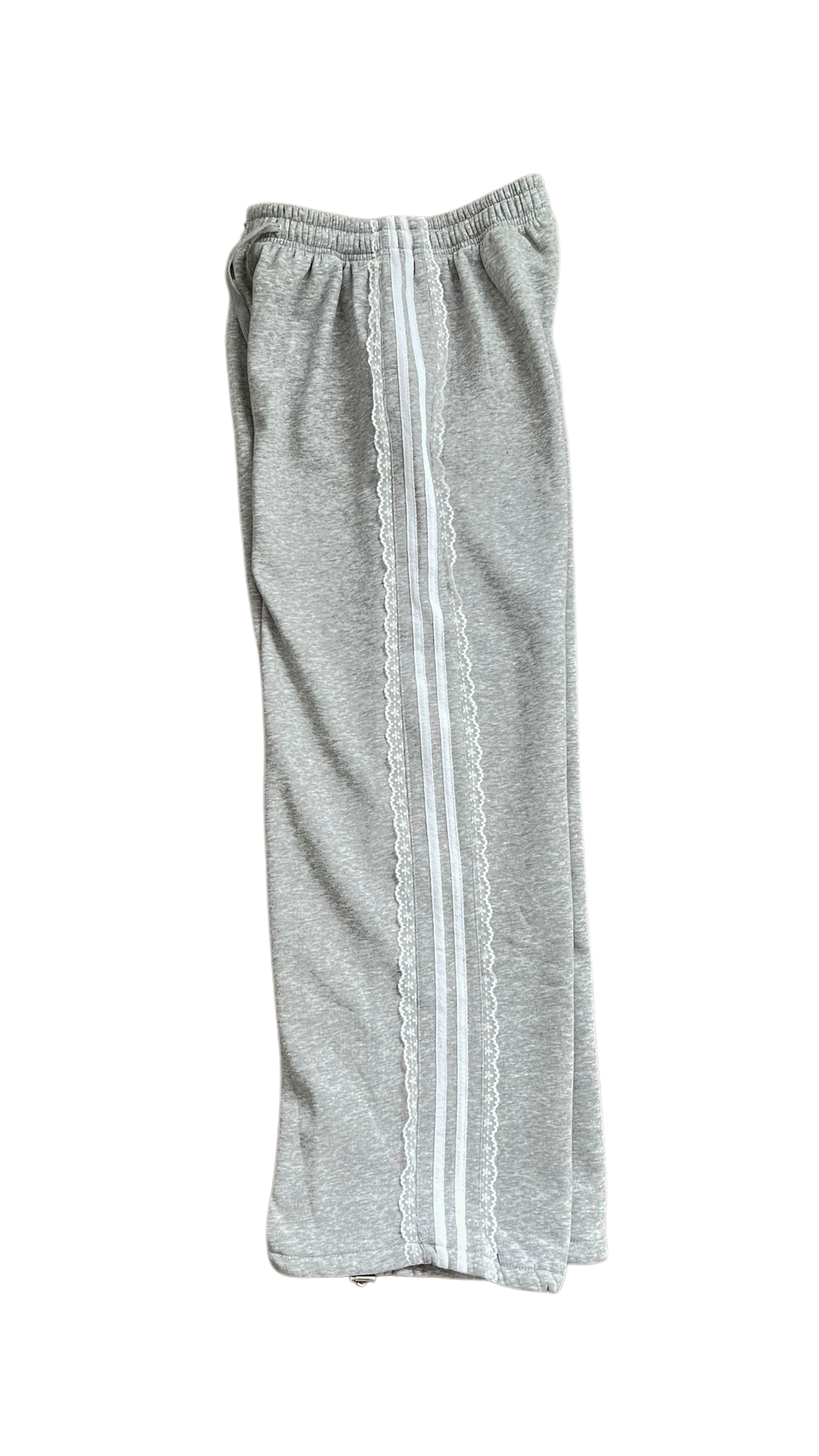 Lace tape track pants (gray)