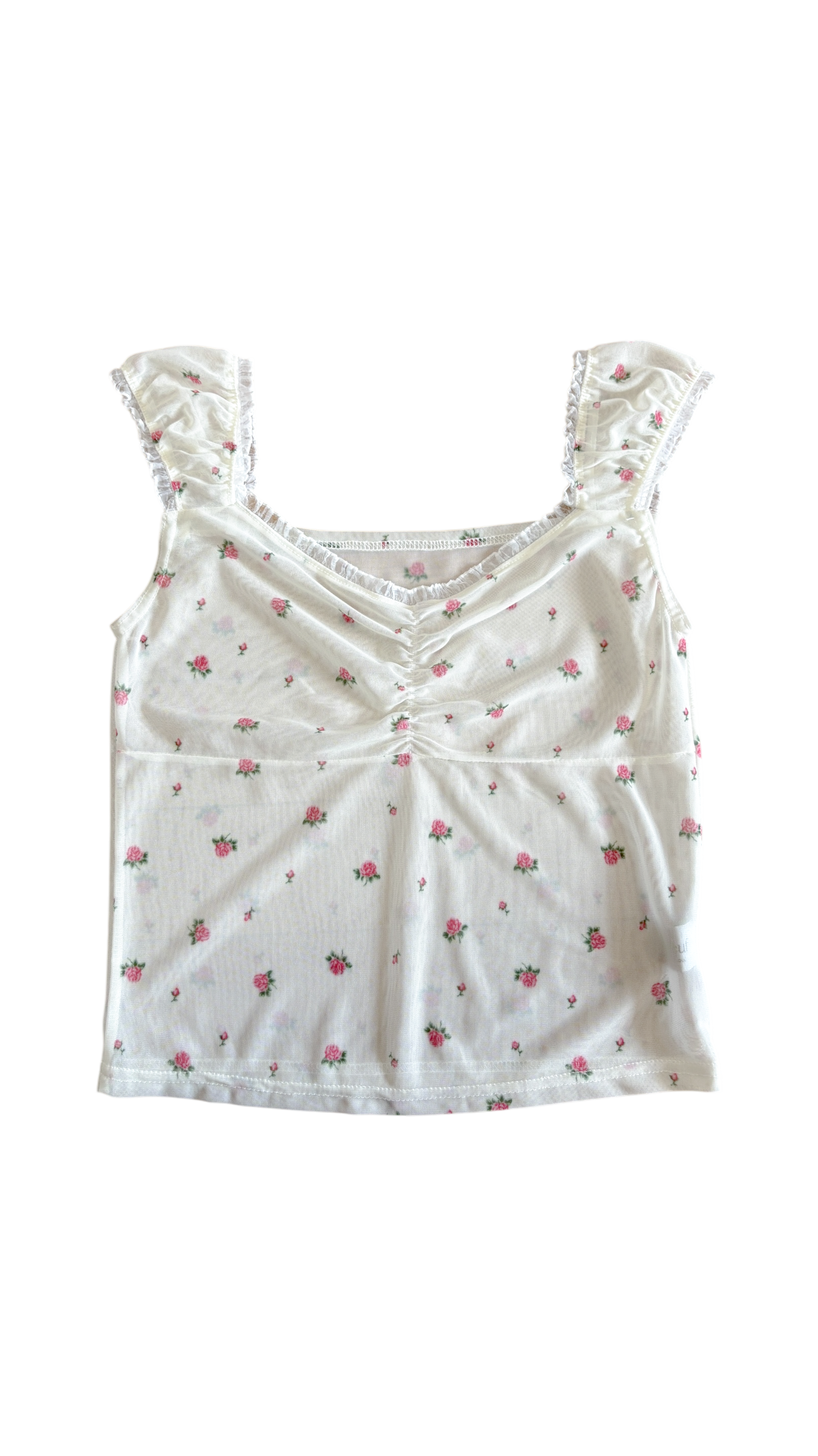 Sheer rose blouse (ivory)