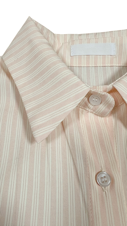 Peach stripe poplin shirt